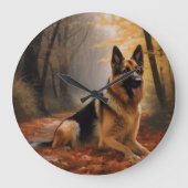 Duitse herder in herfst laat Herfst inspireren Grote Klok (Voorkant)