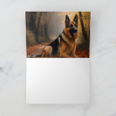 Duitse herder in herfst laat Herfst inspireren Kaart (Binnen)