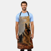 Duitse herder in herfst laat Herfst inspireren Schort (Gedragen)