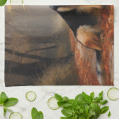 Duitse herder in herfst laat Herfst inspireren Theedoek (Gevouwen)