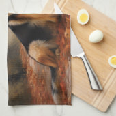 Duitse herder in herfst laat Herfst inspireren Theedoek (Quarter Fold)