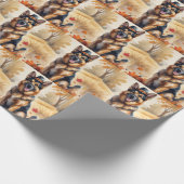 Duitse Herder in herfstbladeren Thanksgiving Kunst Cadeaupapier (Hoek)