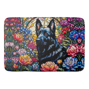 Duitse Herder in het Glas in lood Tuin Badmat