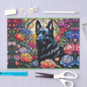 Duitse Herder in het Glas in lood Tuin Tissuepapier (Craft)