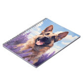 Duitse herder in Lavender veld Notitieboek (Linkerzijde)