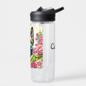 Duitse Herder in Roze Bloemen Ai Art Waterfles (Links)