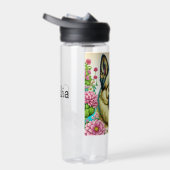 Duitse Herder in Roze Bloemen Ai Art Waterfles (Rechts)