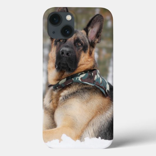Duitse herder in sneeuw Case-Mate iPhone case (Achterkant)