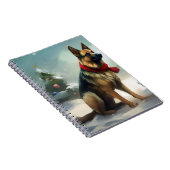 Duitse Herder in Sneeuw Kerstmis Notitieboek (Rechterzijde)