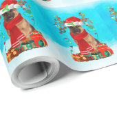 Duitse herder in sneeuw met kerstcadeaus cadeaupapier (Rol Hoek)