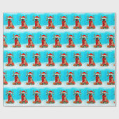 Duitse herder in sneeuw met kerstcadeaus cadeaupapier (Vlak)