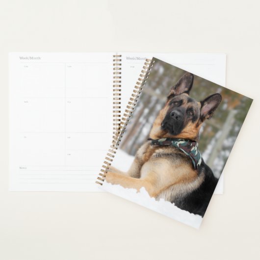 Duitse herder in sneeuw planner (Display)