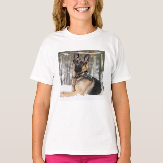 Duitse herder in sneeuw t-shirt (Voorkant)