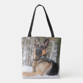 Duitse herder in sneeuw tote bag (Achterkant)