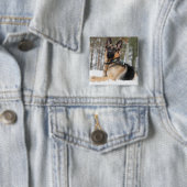 Duitse herder in sneeuw vierkante button 5,1 cm (In situ)