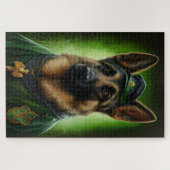 Duitse Herder in St. Patrick's Day-kostuum Legpuzzel (Horizontaal)