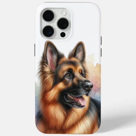 Duitse herder in Waterverf Case-Mate iPhone Case (Achterkant)