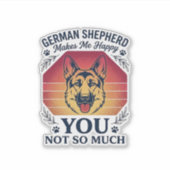 Duitse Herder Je Hond Retro Zonsondergang Poot_1 Sticker (Voorkant)