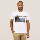 Duitse herder/joeit met het Uitzicht T-shirt (Voorkant volledig)