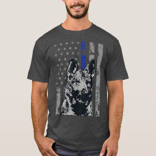 Duitse herder K9 dunne blauwe lijn politiehond T-shirt