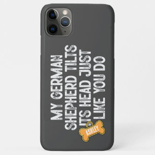 Duitse herder kantelt hoofd grappig citaat hond pa Case-Mate iPhone case