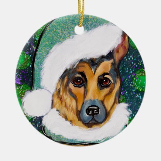 DUITSE HERDER KERAMISCH ORNAMENT (Voorkant)