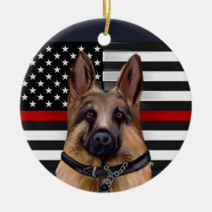Duitse Herder Keramisch Ornament