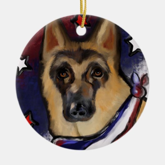 DUITSE HERDER KERAMISCH ORNAMENT (Voorkant)