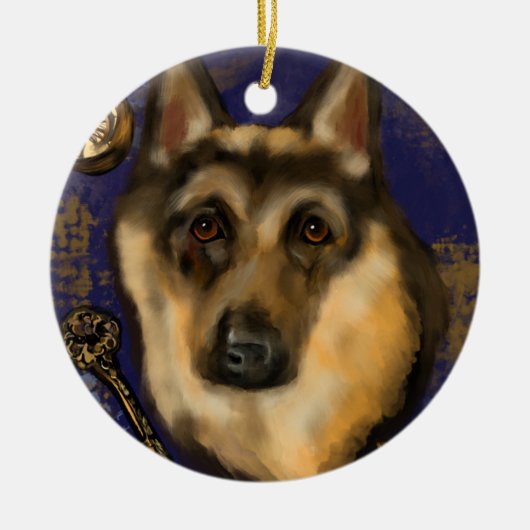 DUITSE HERDER KERAMISCH ORNAMENT (Voorkant)
