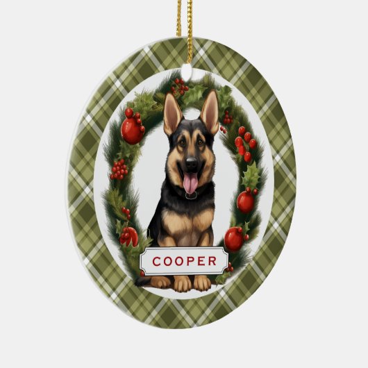 Duitse herder keramische cirkel Ornament (Rechts)