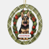 Duitse herder keramische cirkel Ornament (Links)