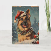 Duitse herder kerst feestdagen kaart (Voorkant)