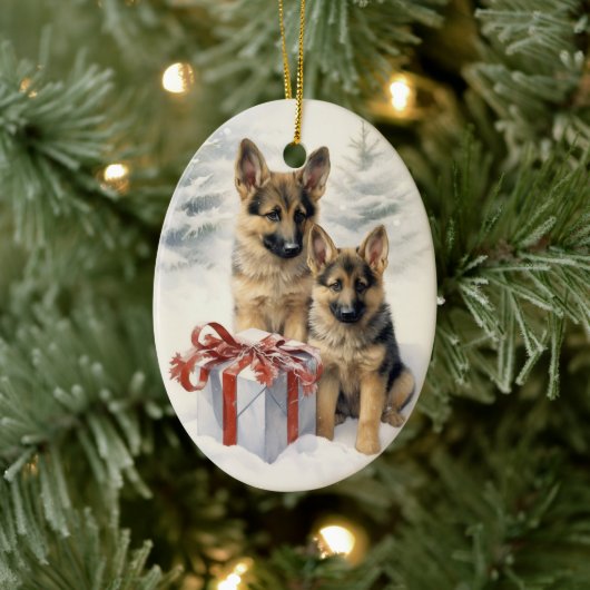 Duitse herder kerst Keramisch Ornament (Boom)