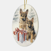 Duitse herder kerst Keramisch Ornament (Links)