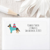 Duitse Herder Kerst Retouradres Etiket (Insitu)