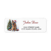 Duitse Herder Kerst Retouradres Etiket (Voorkant)