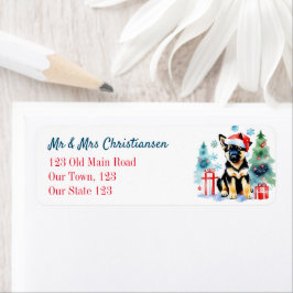 Duitse herder kerst voor honden mensen etiket