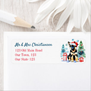 Duitse herder kerst voor honden mensen etiket