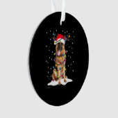 Duitse herder kerstboom licht pyjama hond ornament (voorkant)