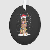 Duitse herder kerstboom licht pyjama hond ornament (voorkant)