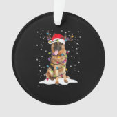Duitse herder kerstboom licht pyjama hond ornament (voorkant)