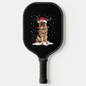 Duitse herder kerstboom licht pyjama hond pickleball paddle (Voorkant)