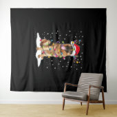 Duitse herder kerstboom licht pyjama hond wandkleed (In Situ (horizontaal))