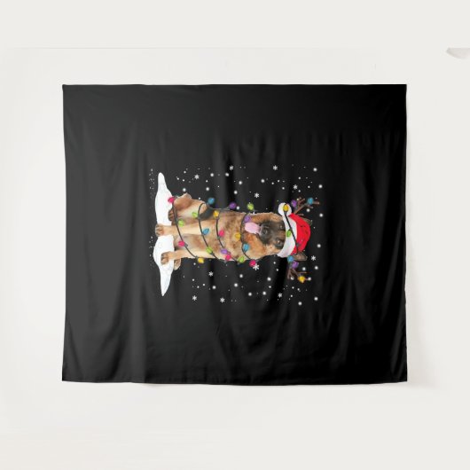 Duitse herder kerstboom licht pyjama hond wandkleed (Voorkant (horizontaal))