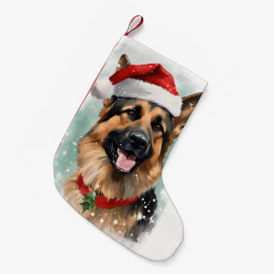 Duitse Herder Kerstborstel schilderen kunstwerk Kleine Kerstsok