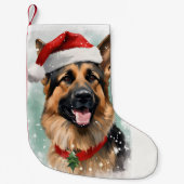Duitse Herder Kerstborstel schilderen kunstwerk Kleine Kerstsok (Voorkant)
