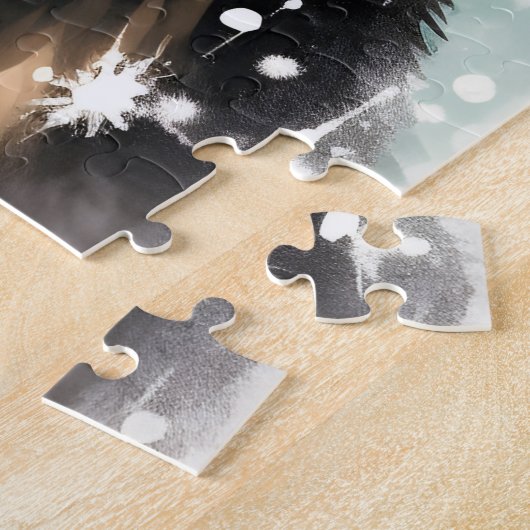 Duitse Herder Kerstborstel schilderen kunstwerk Legpuzzel (Zijkant)