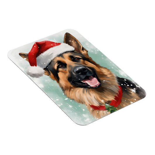 Duitse Herder Kerstborstel schilderen kunstwerk Magneet (Rechterzijde)