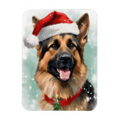 Duitse Herder Kerstborstel schilderen kunstwerk Magneet (Verticaal)