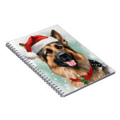 Duitse Herder Kerstborstel schilderen kunstwerk Notitieboek (Rechterzijde)